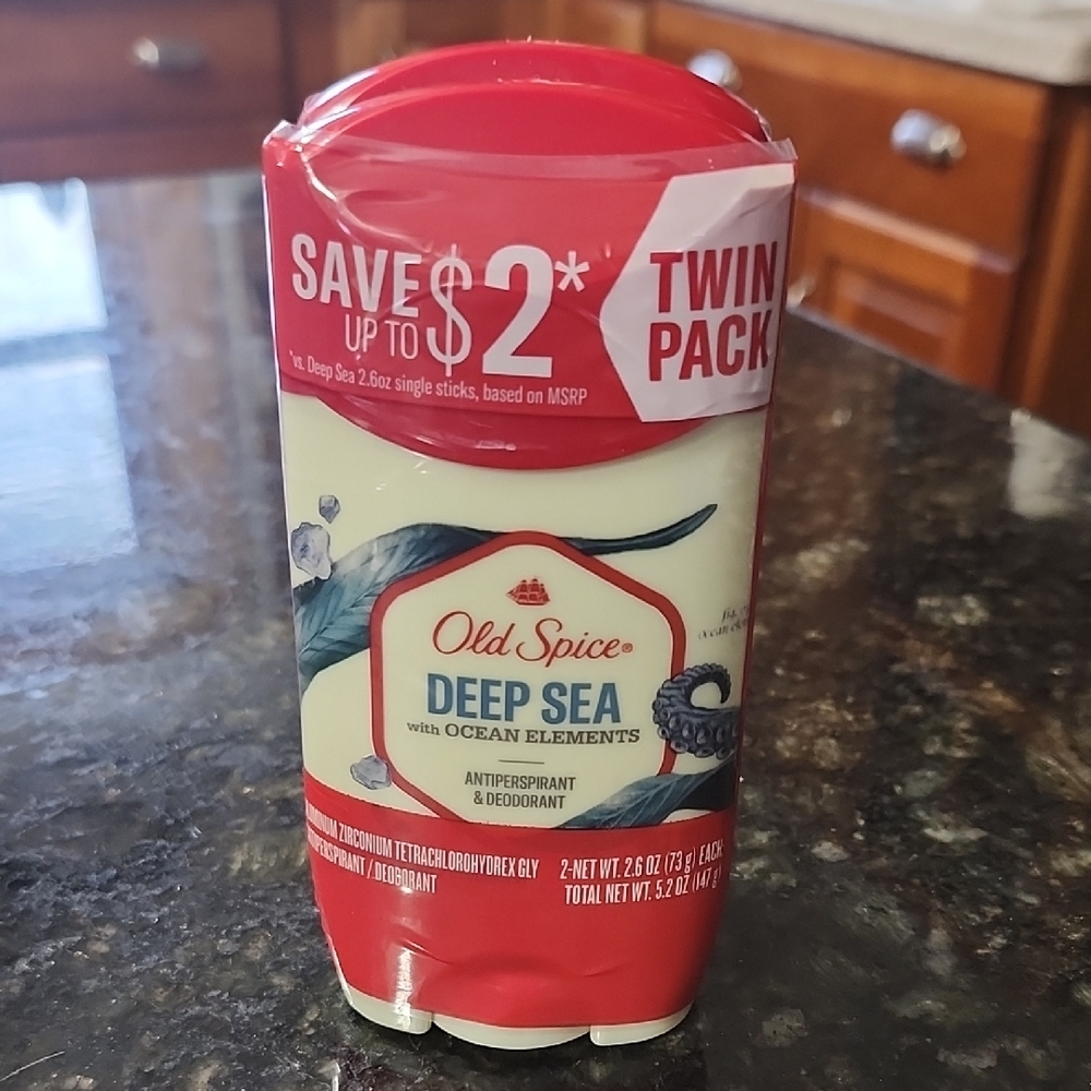 Old Spice Deep Sea Antiperspirant & Deodorant Twin Pack - Red and White